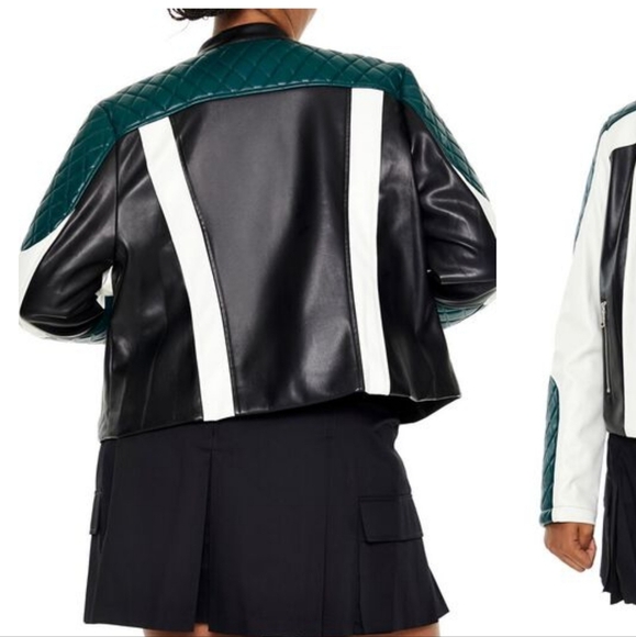 Colorblock moto jacket - Picture 4 of 16